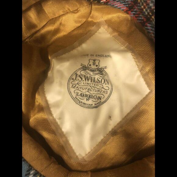 Vintage J.S. Wilson Limited Newsboy Cap Snap Close Red Plaid Breton Hat England - Picture 5 of 6